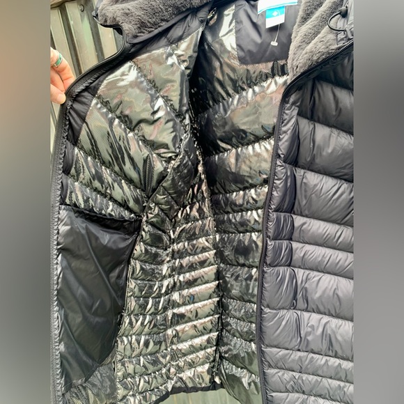 NWT Columbia Women’s Autumn Park Down Mid Jacket w Hood Black Sz 2X Omni-Heat - Picture 9 of 16